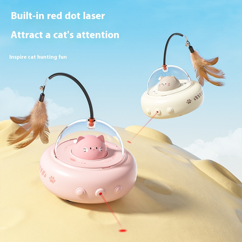 Smart Infrared Cat Toy Teaser Wand Eco-Friendly Pet Electric Self-Entertainment Feather Toy