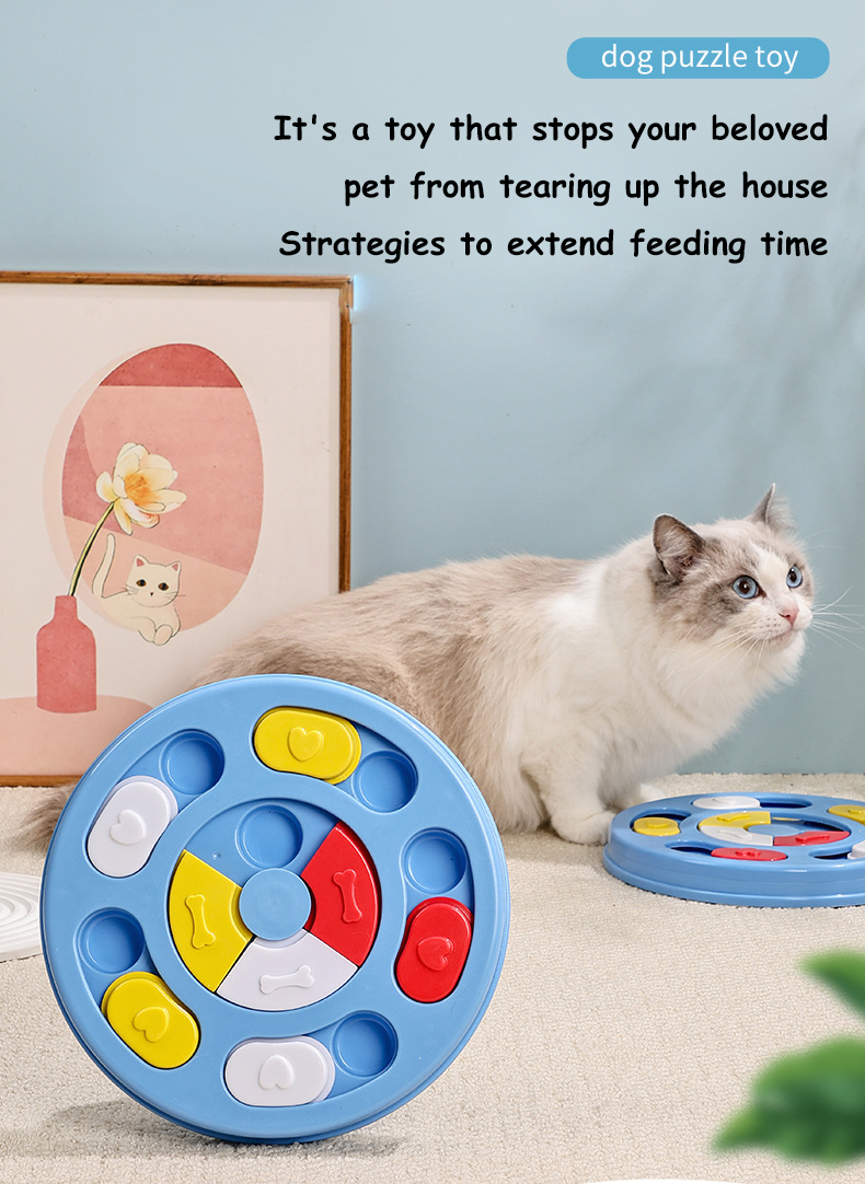 Interactive Small Pet Toys Mentally Stimulating IQ Training Brain Stimulation Treat Dispensing Dog Enrichment Puzzle Toy Cats
