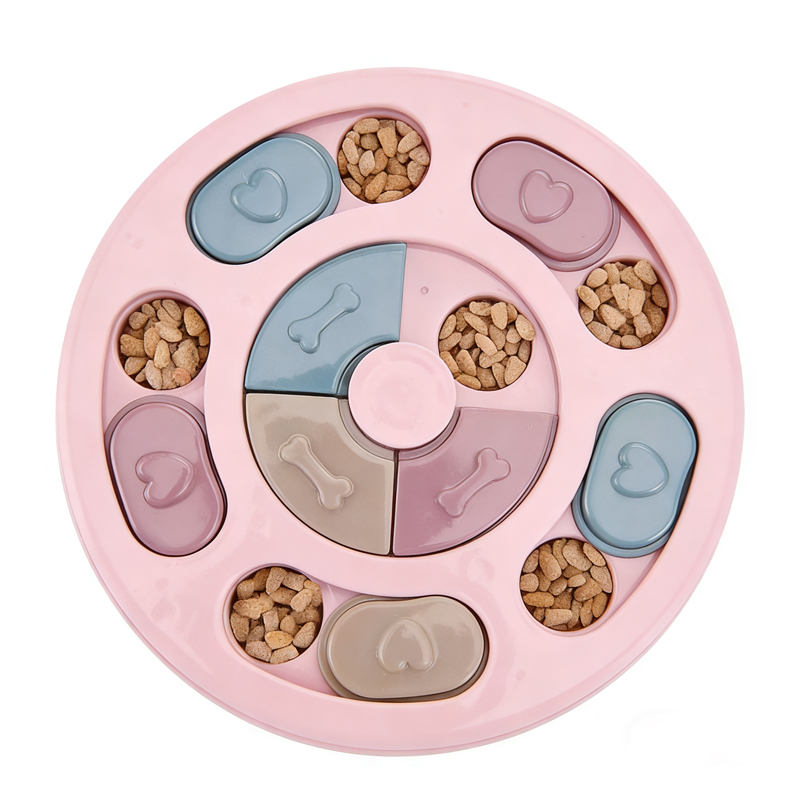 Small And Medium Size Dog Treat Puzzle Bowls IQ Training Mental Stimulating Fun Slow Feeder Squeak Design Enrichment Toys