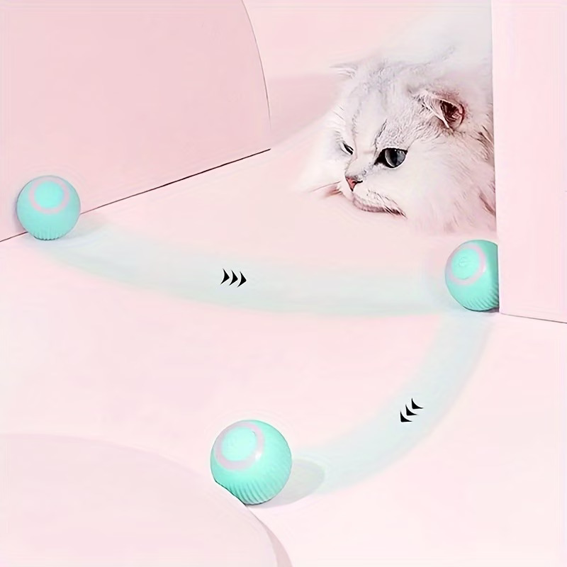 Playpal Cat Toy Self Entertainment Boredom Relief Teaser Stick Smart Rolling Ball Automatic Cat Ball Toy Electric Cat Supplie