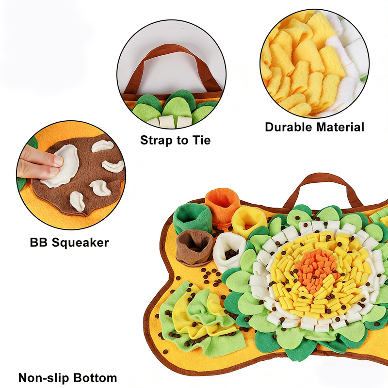 Hot-Selling Pet Snuffle Mat Toy For Cats &amp; Dogs-Washable Hidden Food Puzzle Slow Food Interactive Training Toy