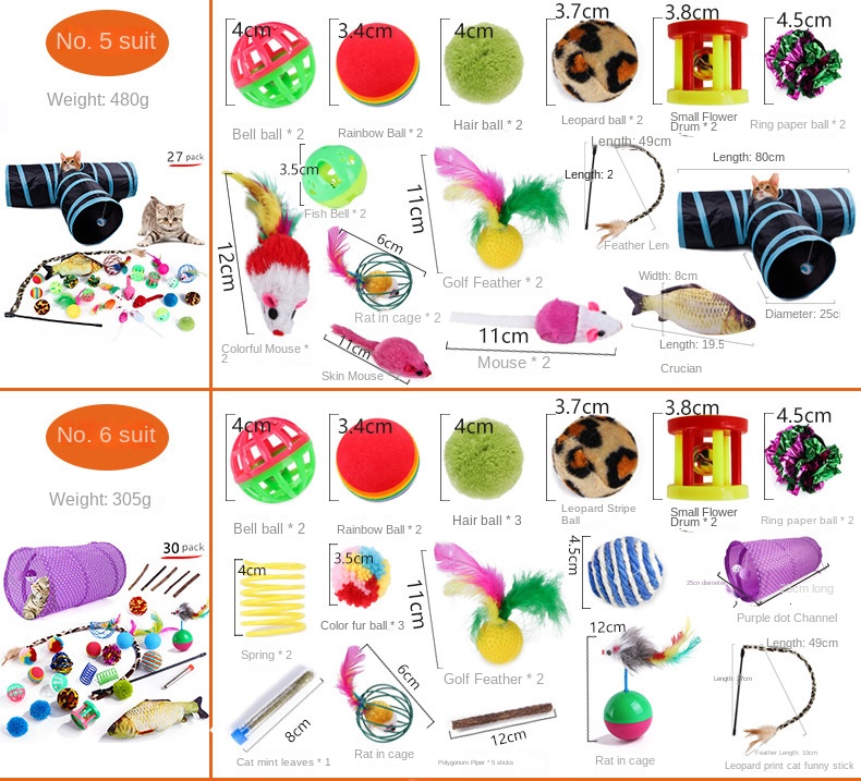 Wholesale Pet Supplies Multi Combination Interactive Toys cat Accessories Pet cat Toys