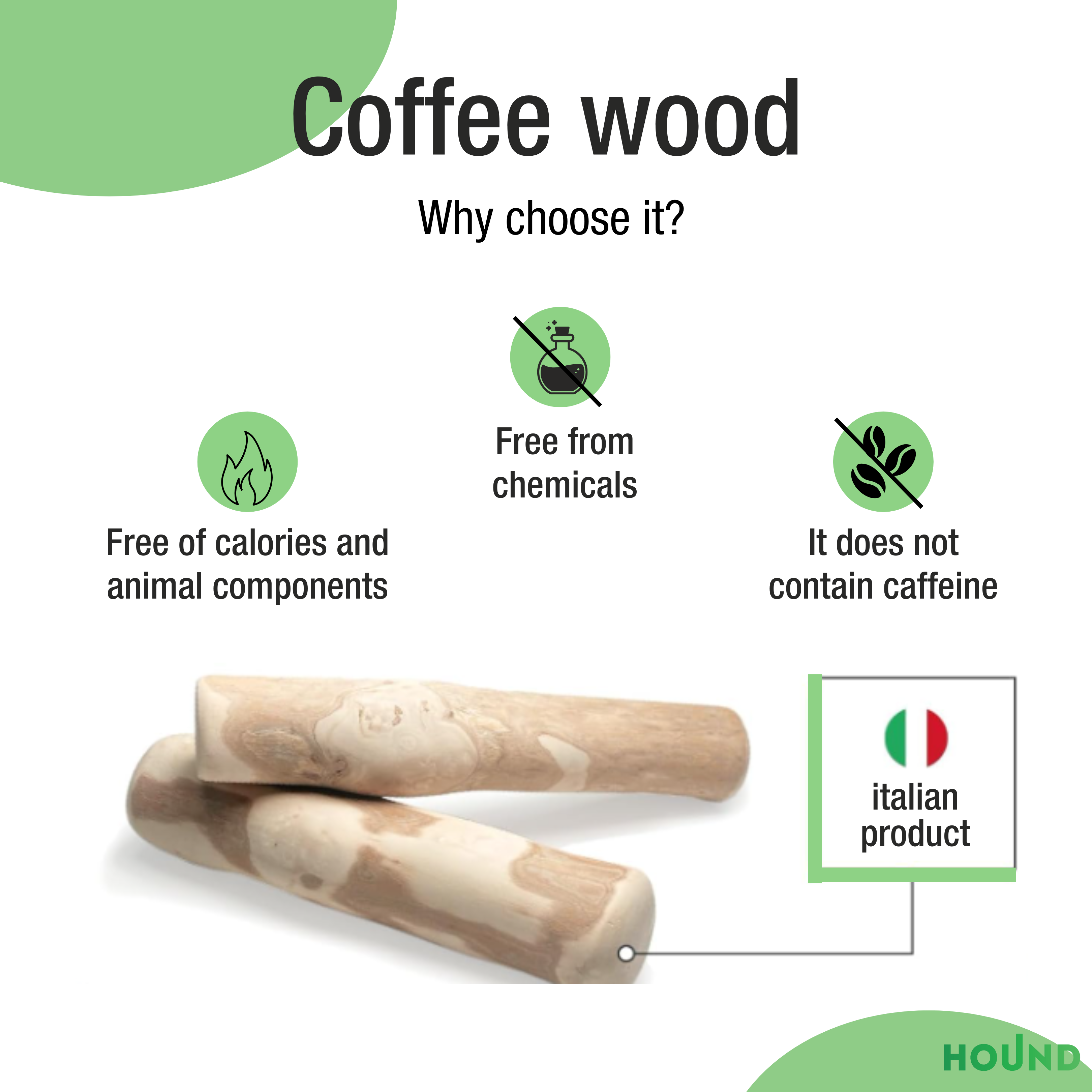 Hot Selling Dog Teeth Cleaning Coffee Wood Dog Chewing Stick - Size M Eco-Friendly Pet Chew Toys