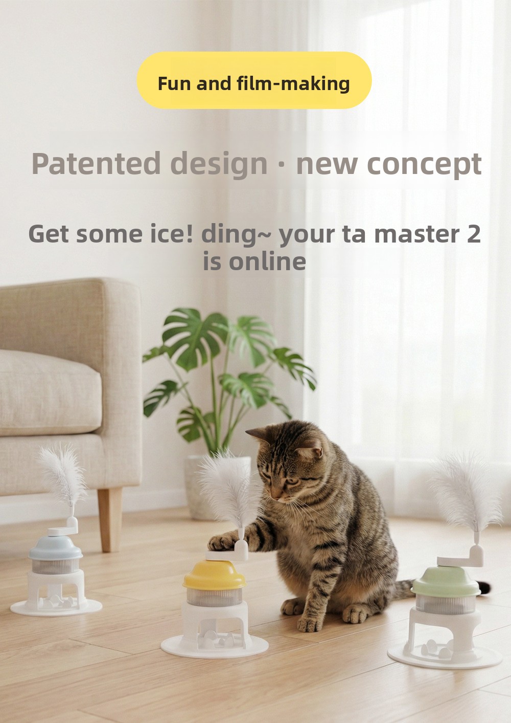 Multi-function Rotating Ice Shaver Cat Puzzle Toy Treat Dispenser Slow Lick Mat Self Amusement Teaser Wand for Indoor Kittens