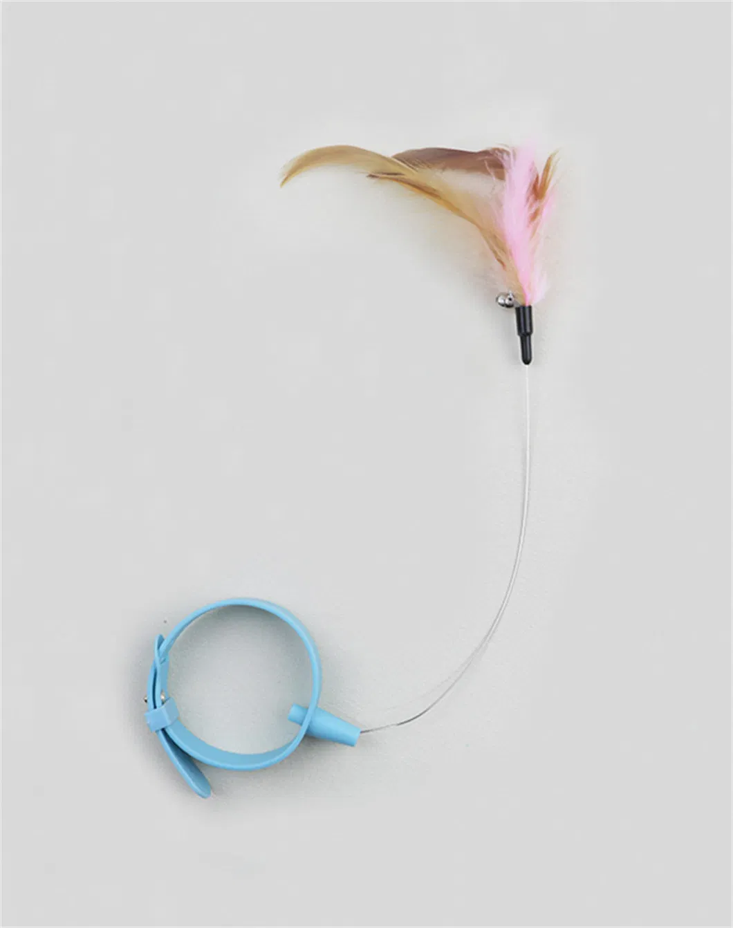 Hand Free Wire Teaser Wands Interactive Teaser Kitten Collar Cat Feather Toy