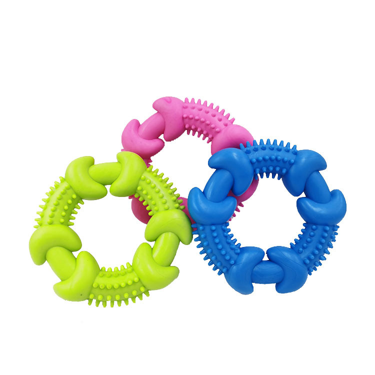 TPR Spiky Ring Dog Toy Usage 1