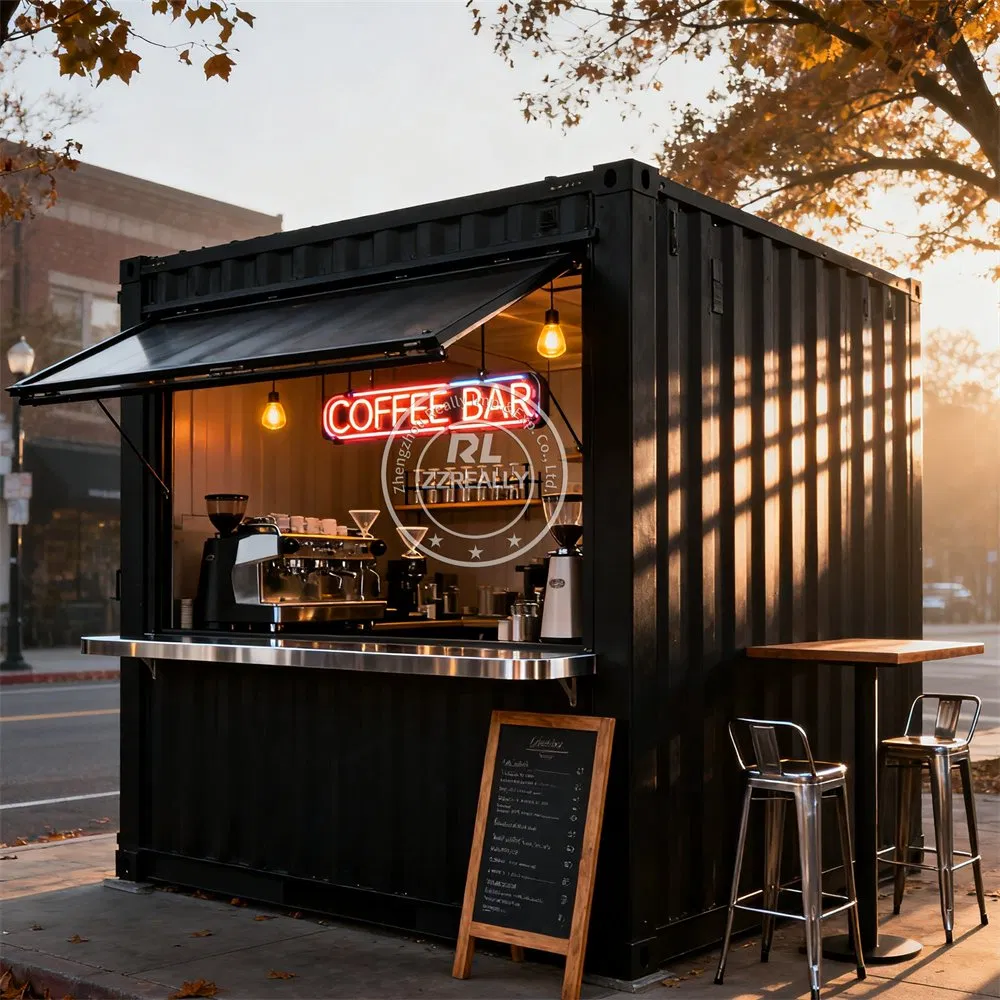 Prefabricated Prefab Container Shipping House Container Store Customizable Coffee Shop Bar Street Container Restaurant for Sale