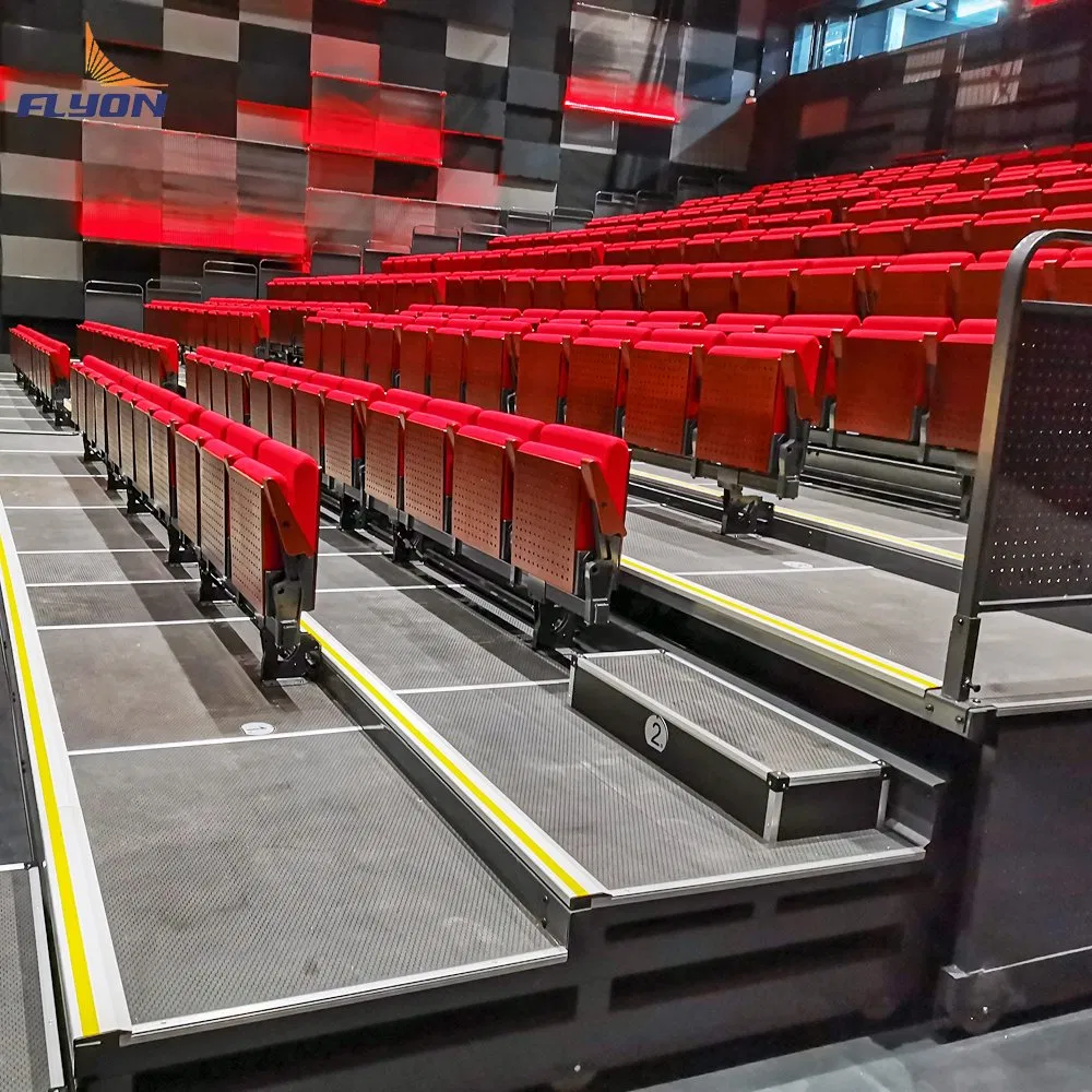 Indoor Auditorium Retractable Bleacher Telescopic Seating Tip up Chair