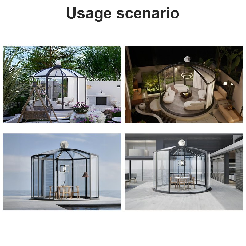 Contemporary Aluminum Outdoor Prefabricated Restaurant Transparent PC Board Design Clear Restaurant