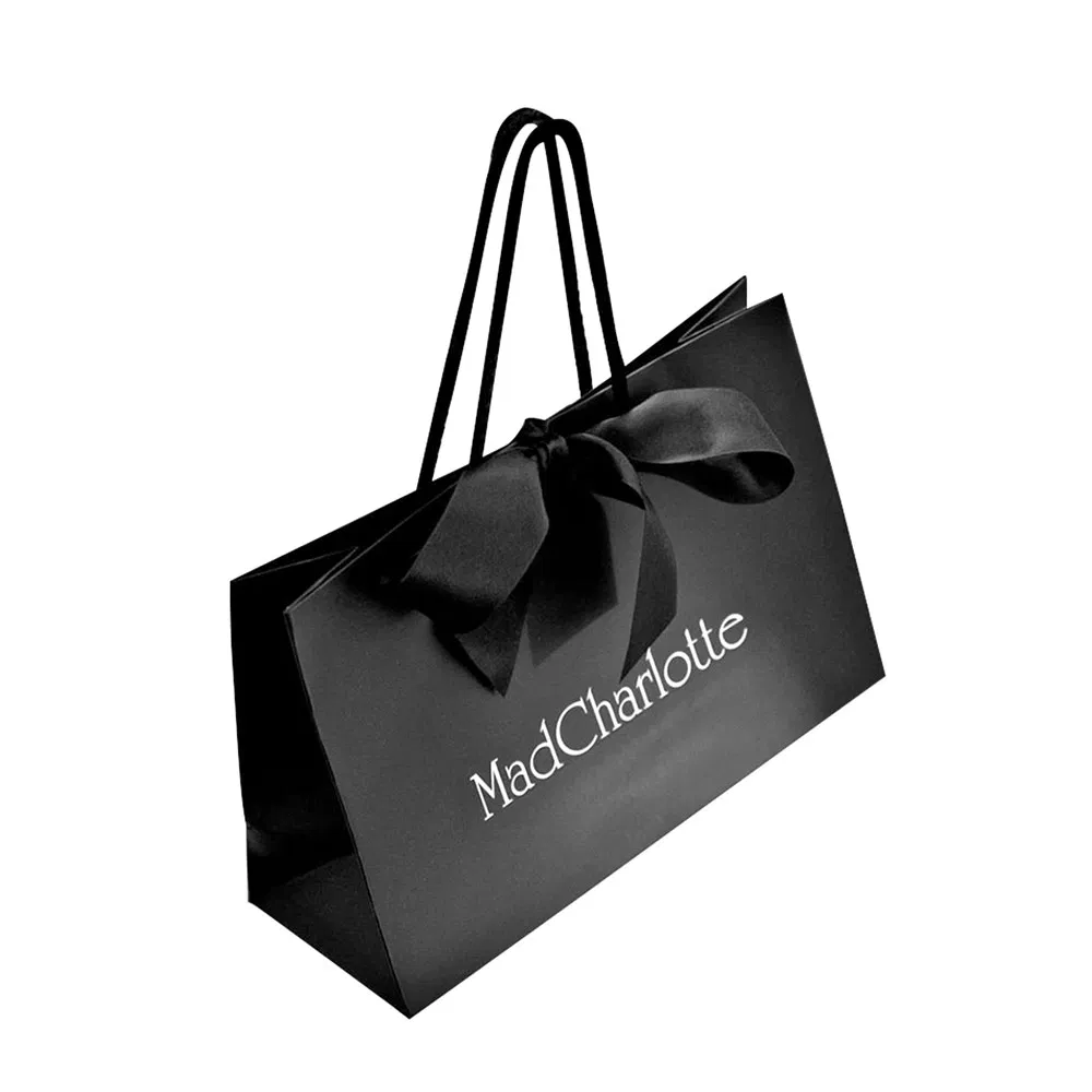 Custom Premium White Glossy Paper Shopping Bags Luxury Retail Packaging for Jewelry Cosmetics