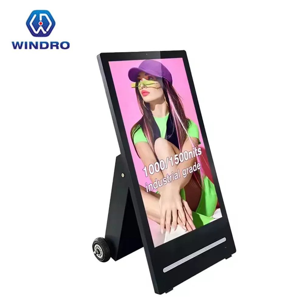 32/43/55 Inch 4K Resolution 1800-2500 Nits Removable Waterproof Advertising Digital Signage with 6000 Hours Battery, Tempered Glass for Retail OEM/ODM