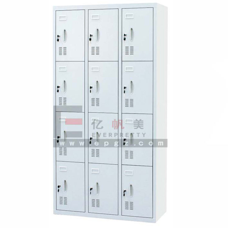 School Furniture Library Classroom Office Metal Iron Cold-Rolling Steel Colorful 15 Unit Cabinet Lockers