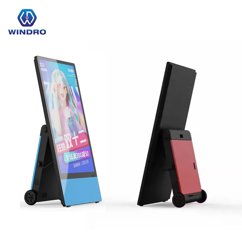 32/43/55 Inch 4K Resolution 1800-2500 Nits Removable Waterproof Advertising Digital Signage with 6000 Hours Battery, Tempered Glass for Retail OEM/ODM