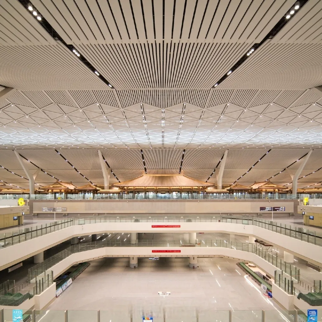 Innovative Steel Structure Airport Building with Modern Design Features, Structural Steel Professional Manufacturer.