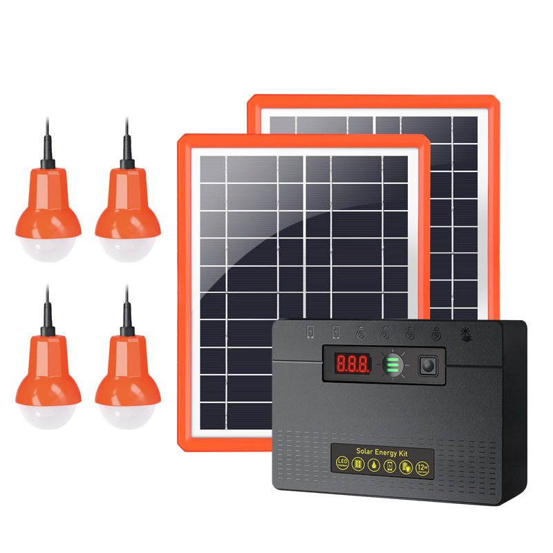 Sc-906 Chinese Complete Solar Lighting Energy System with 5.2ah Rechargeable Battery and 3 LED Lamps 5W*2 Solar Panels for Outdoor and Indoor Use