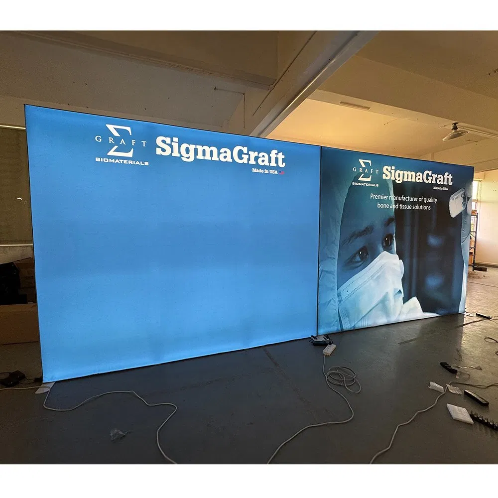 Advertising Equipment Face Panel Single Deck Booth High Resolution Print Exhibition Wall