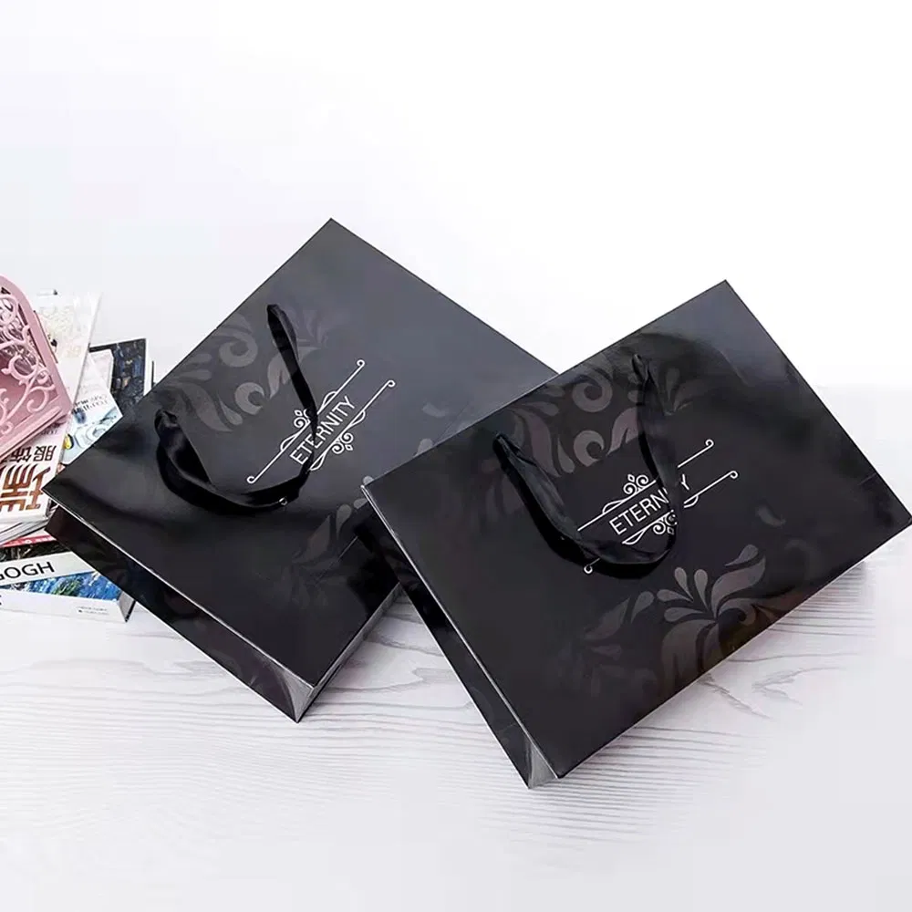 Custom Premium White Glossy Paper Shopping Bags Luxury Retail Packaging for Jewelry Cosmetics