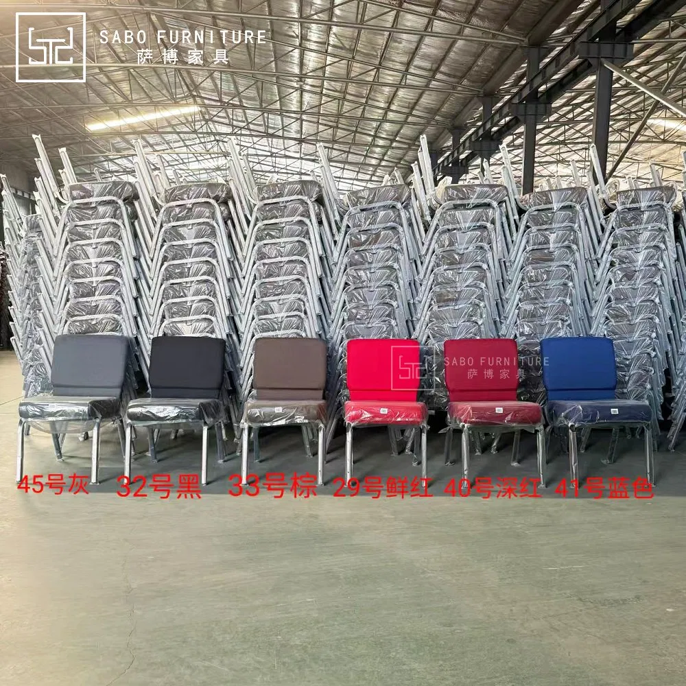 Factory Wholesale Cheap Stackable Upholstered Metal Interlocking Theater Price Chairs for Auditorium Furniture Thick Padded Cushion with Book Rack Church Chair
