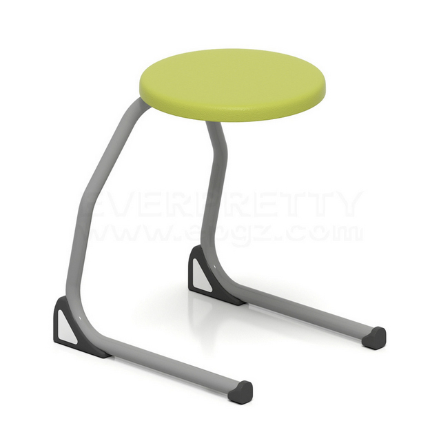 School University Laboratory Public Area Lab Library PU Height-Adjustable Stool with Footstep