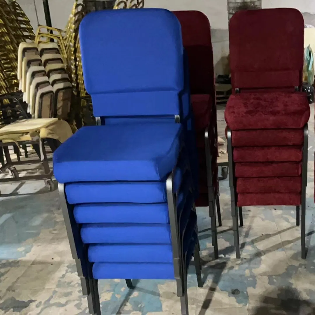 Factory Wholesale Cheap Stackable Upholstered Metal Interlocking Theater Price Chairs for Auditorium Furniture Thick Padded Cushion with Book Rack Church Chair