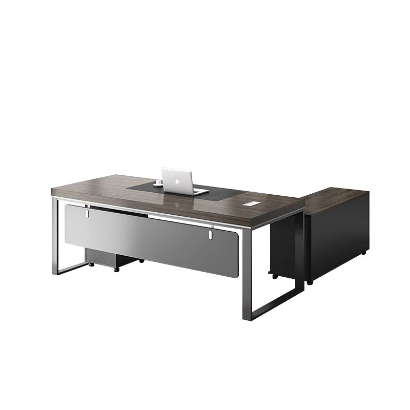 Yolanda Luxury Modern Office Furniture CEO Executive Boss Commercial Desk L-Shaped Metal Table and MDF for Home or School Use