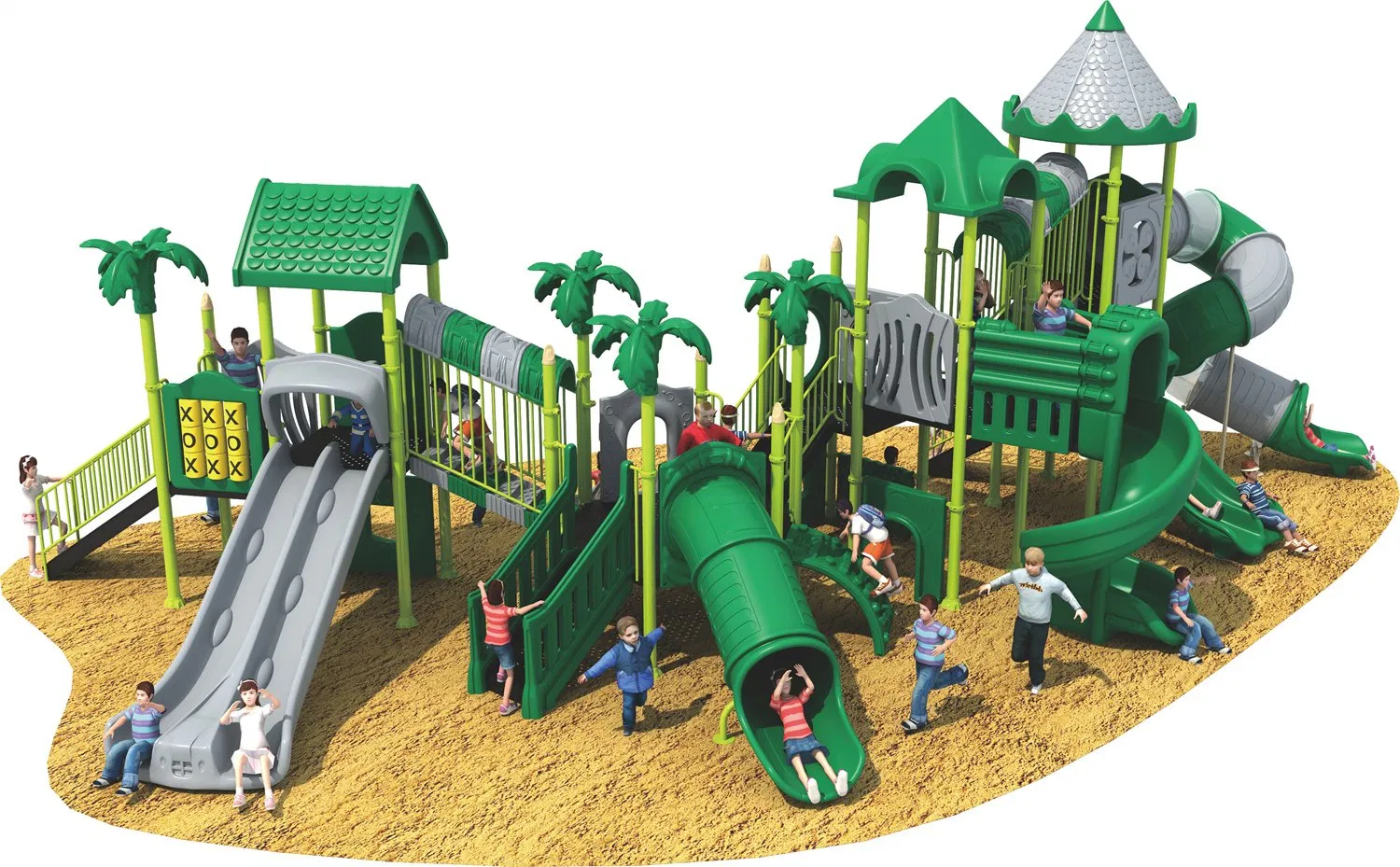 Commercial Kindergarten Park Equipment Plastic Slide Kids Play School Child Outdoor Amusement Playground
