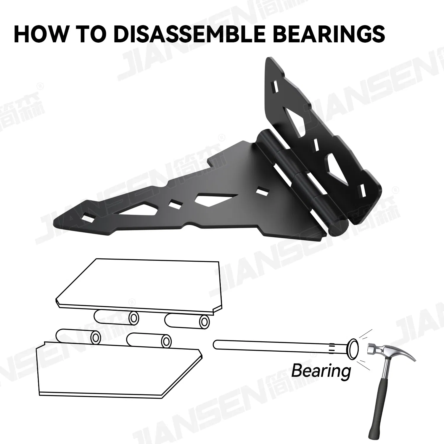 Traditional Heavy Duty Wood Gates Hardware Sets Decorative Fence Hardware Kit Gate Hardware Sets Black Stainless Steel for Outdoor Doors