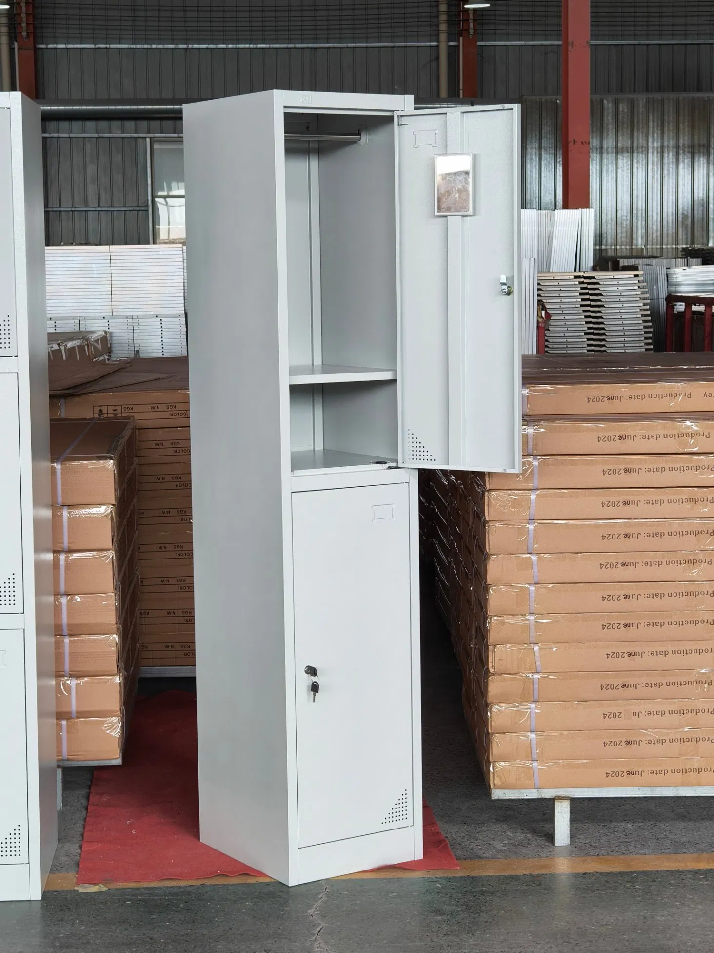Compact Efficient Design Space-Saving Steel Metal Storage Locker for Library