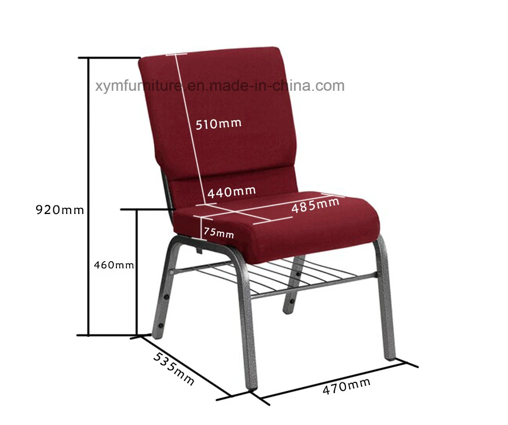 Chinese Furniture Basic Customization Stacking Interlocking Metal Theather Pulpit Auditorium Church Chair