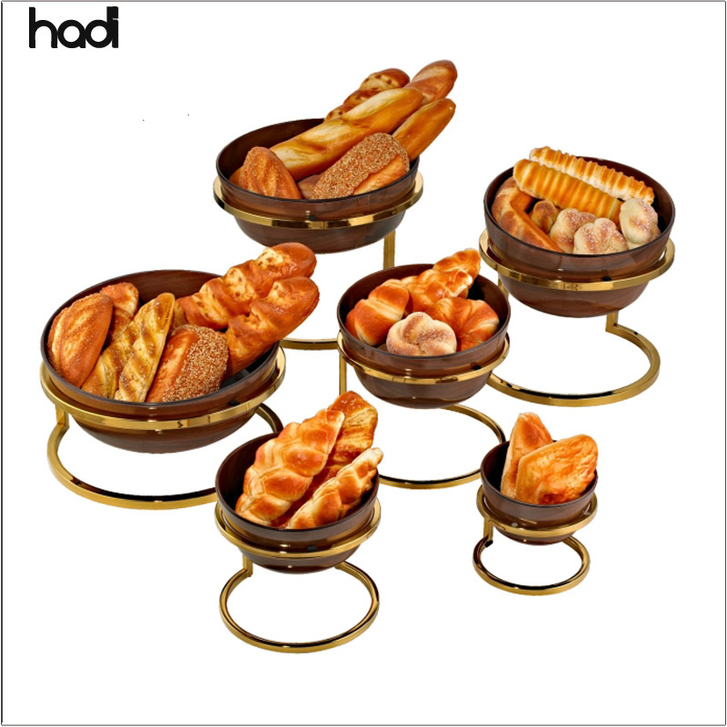 Stainless Steel Tabletop Etagere for Party Serving Fruit Food Display Melamine Bowls &amp; Plate Restaurant Hotel Supplies