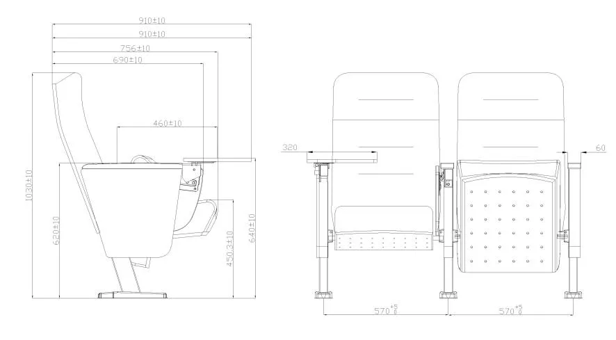 Auditorium Chair Dimensions