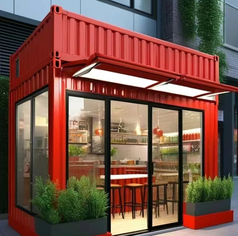 Low Price Prefab 20 FT Shipping Container Coffee Bar Wholesale Prefab Portable Container Restaurant Luxury Container Bar Outdoor Business