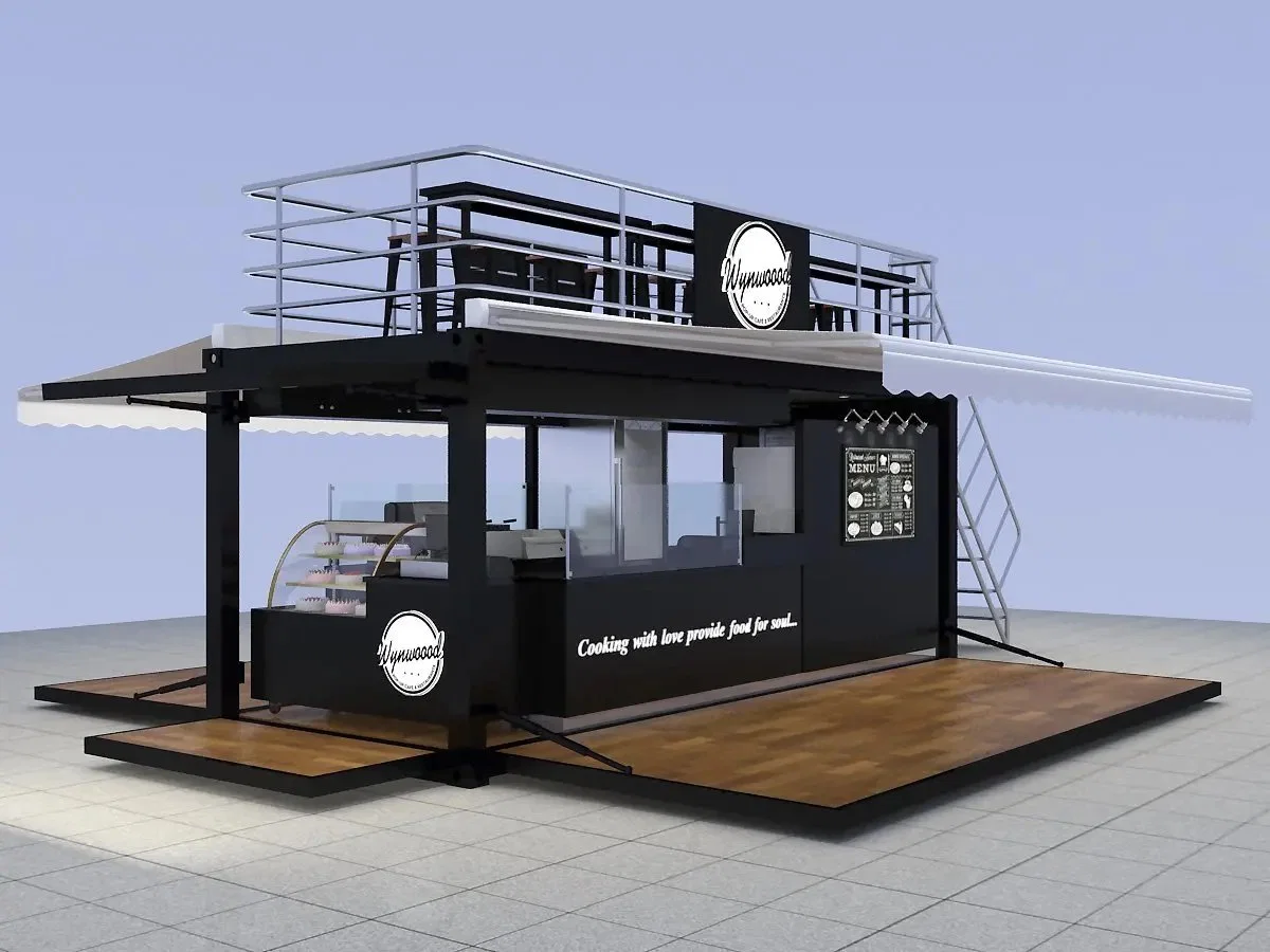 Custom Pop up 20 FT/40FT Luxury Portable Modular Cafe Container Bar Prefab Shipping Container Cafe and Restaurant Container Coffee Shop Cafe Bar Restaurant