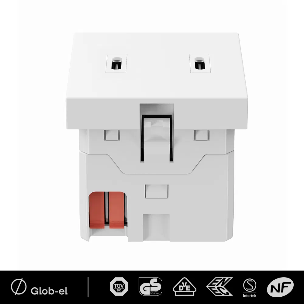 Library Desk Integrated Power Module USB C+C 45mm Silent Operation