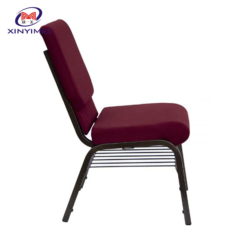 Chinese Furniture Basic Customization Stacking Interlocking Metal Theather Pulpit Auditorium Church Chair