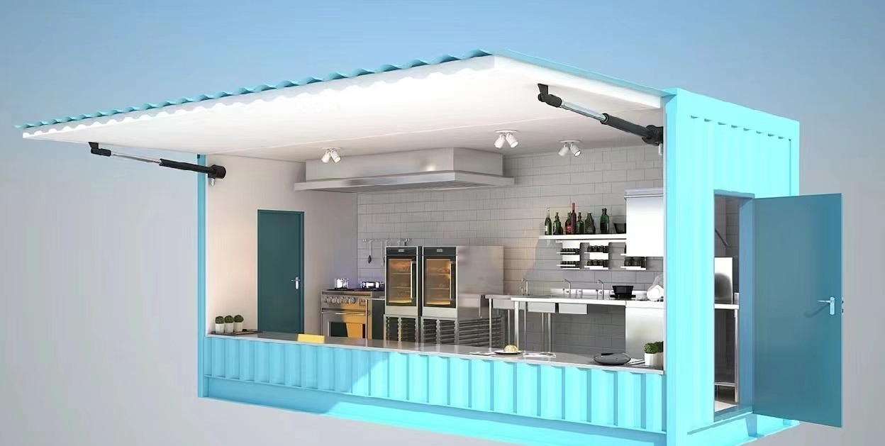 Prefab Custom Design Outdoor House Portable Fast Food Snack Kitchen Mobile Bar Assemble Container Restaurant