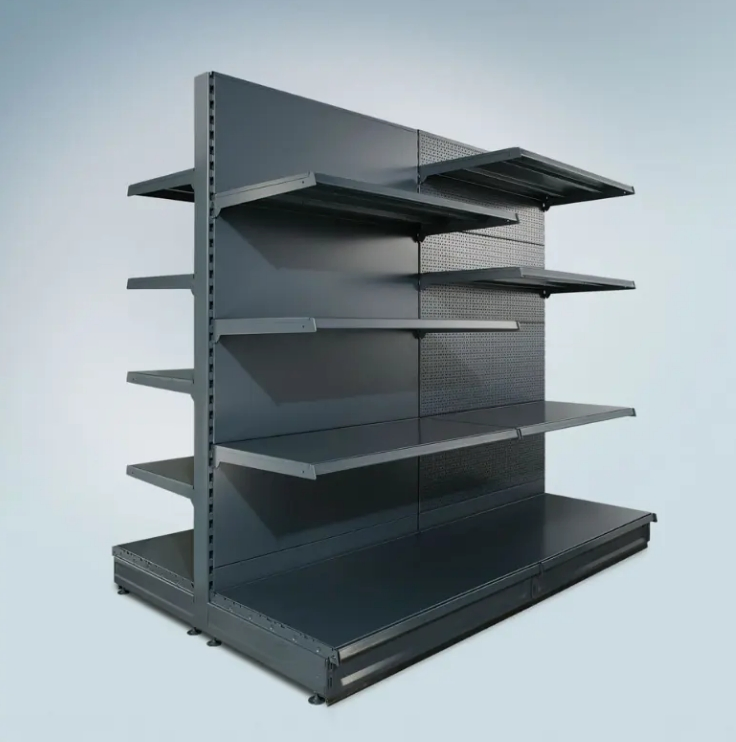 European Retail Supermarket Steel Grocery Display Metal Stand Shelf Gondola Wall Rack