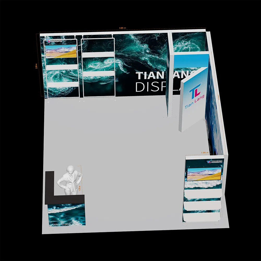 Advertising Equipment Face Panel Single Deck Booth High Resolution Print Exhibition Wall