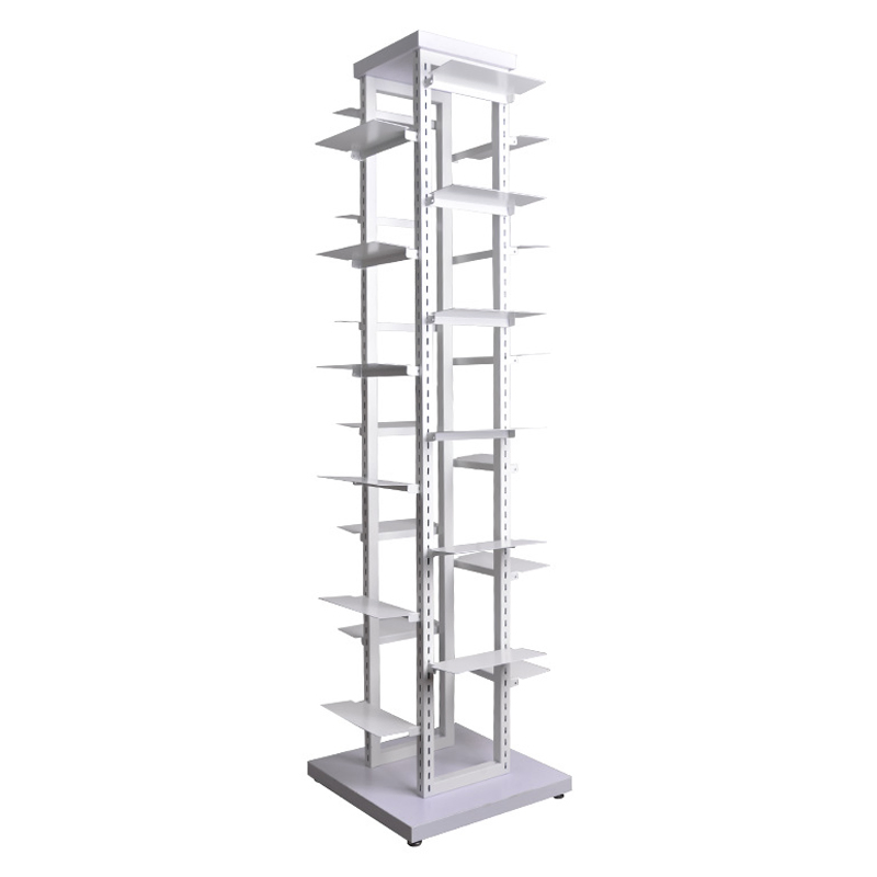 Modern Retail Shop 4 Way Floor Metal Rack Shoe Display Stand for 24 Pairs