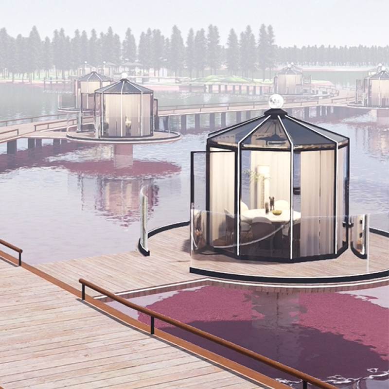 Modular Aluminum Outdoor Prefabricated Restaurant Optional Glass Door and Aluminum Window Restaurant