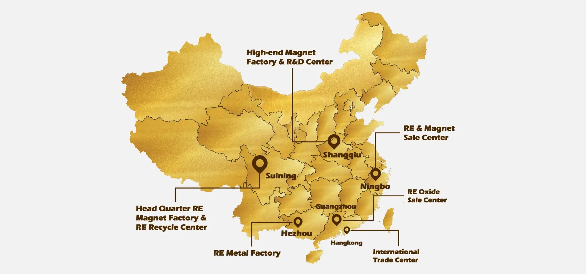 Laysun Magnetics global service network and worldwide headquarters location map