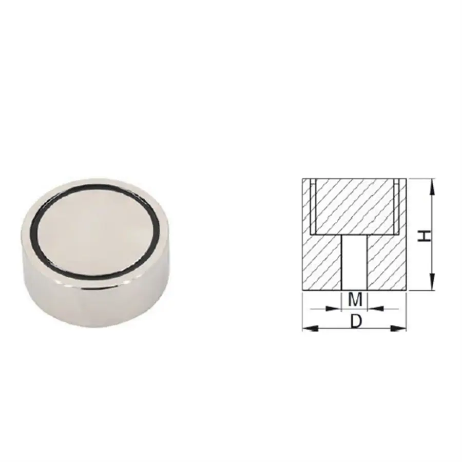 Buy NdFeB Pot Magnet Style A with nickel coating Company, Suppliers