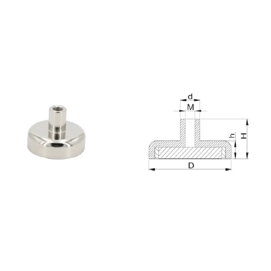 Custom NdFeB Pot Magnet Style B with nickel coating Exporters, Quotes