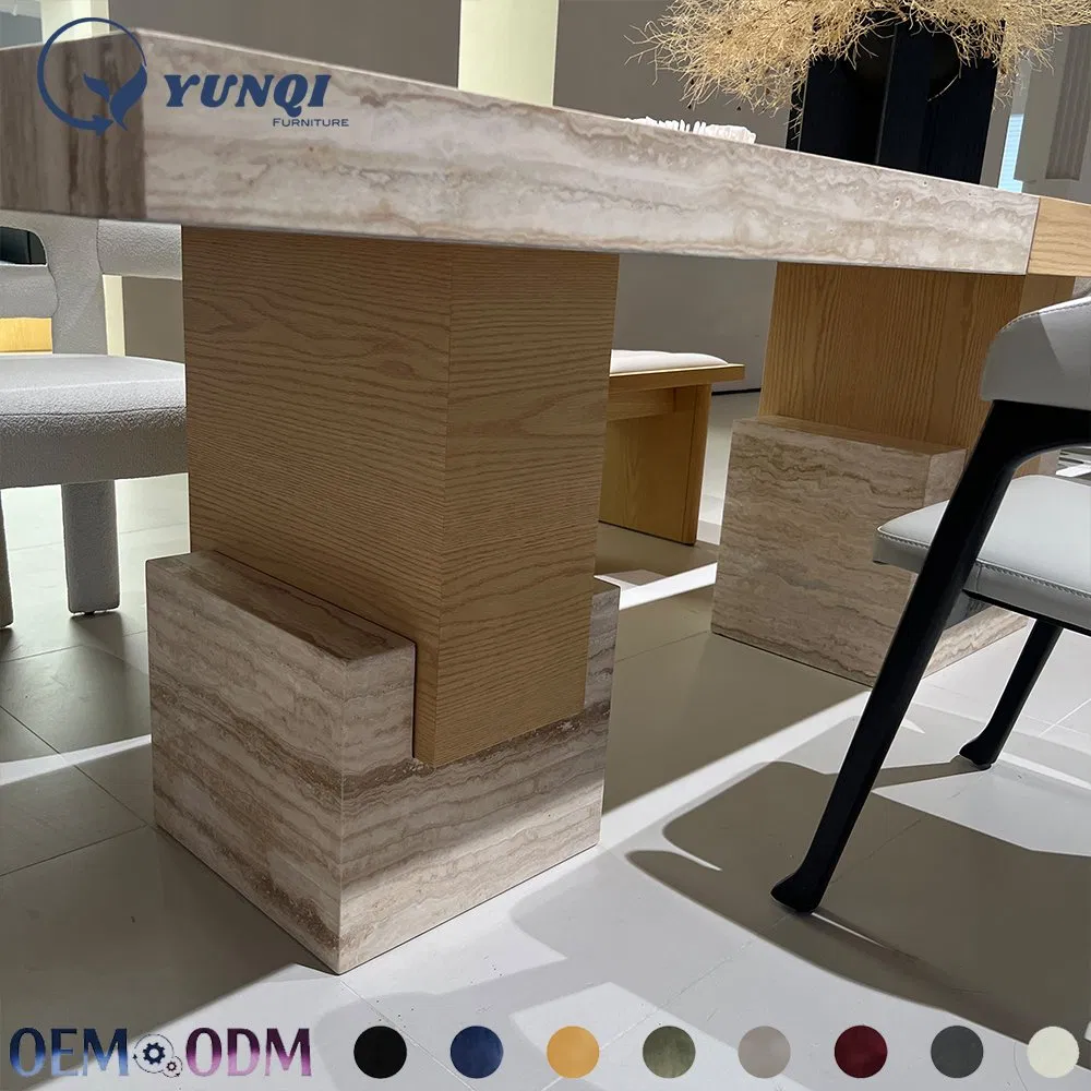 تصميم حديث بسيط طاولة طعام من الحجر الجيري الطبيعي للاستخدام المنزلي لغرفة المعيشة شهيرة في اليابان
