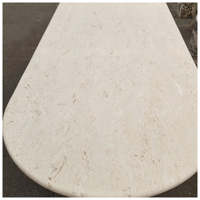طاولات طعام بيج من الحجر الجيري oval