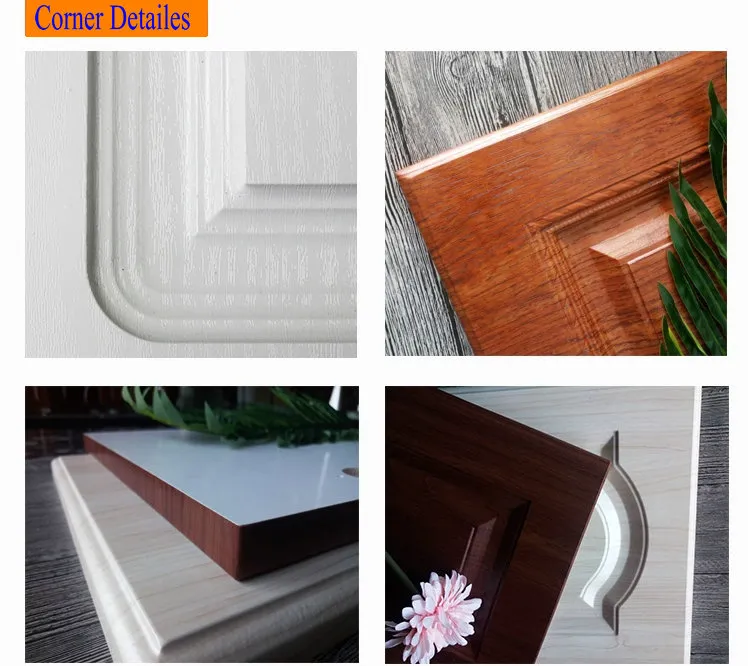 أجزاء أثاث المطبخ 18mm باب خزانة المطبخ من MDF مع طلاء حراري PVC فراغ