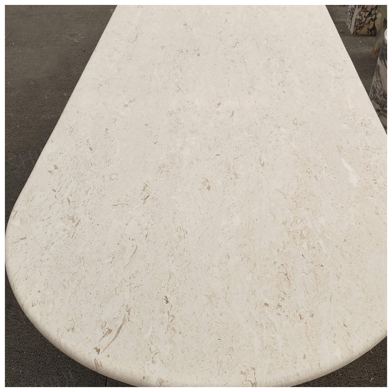 طاولات طعام بيج من الحجر الجيري oval