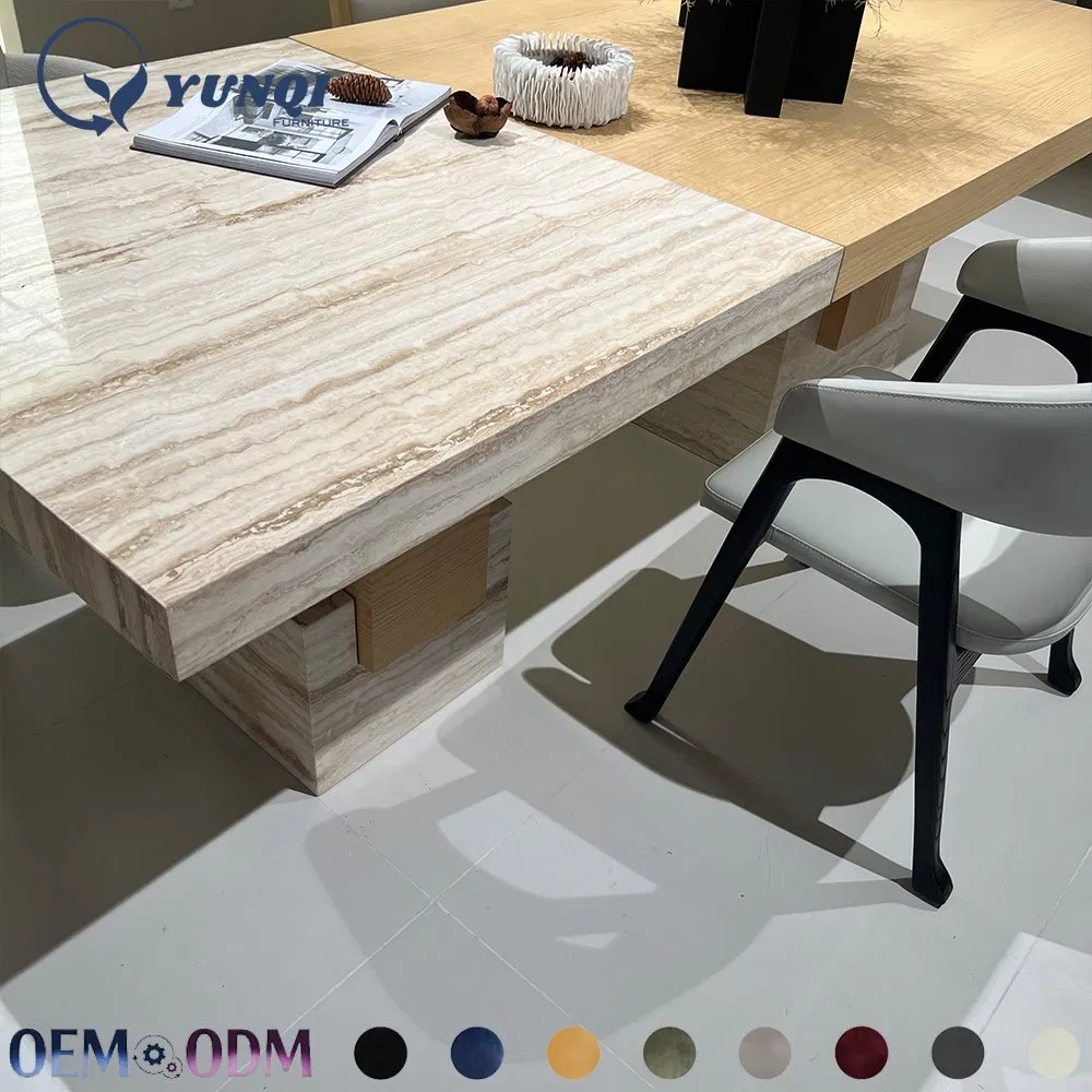 تصميم حديث بسيط طاولة طعام من الحجر الجيري الطبيعي للاستخدام المنزلي لغرفة المعيشة شهيرة في اليابان