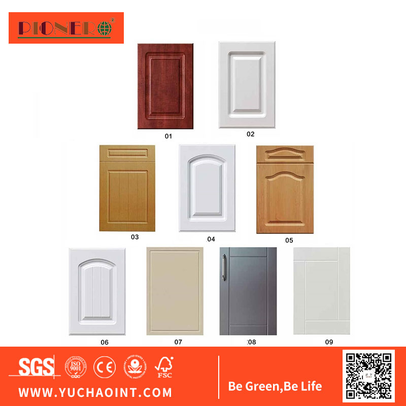 أجزاء أثاث المطبخ من الشركة المصنعة 18mm باب خزانة المطبخ من MDF مع تغليف PVC