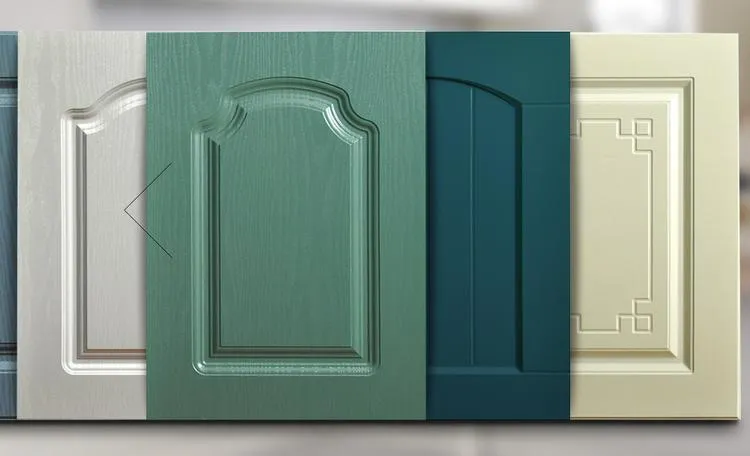 أجزاء أثاث المطبخ 18mm باب خزانة المطبخ من MDF مع طلاء حراري PVC فراغ